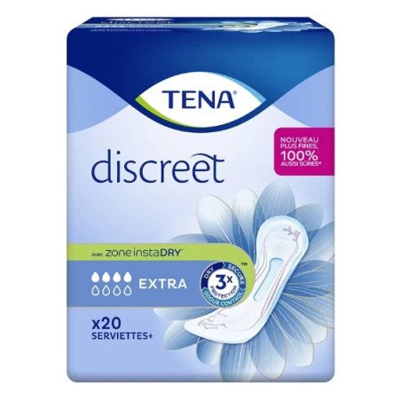 SERVIETTES HYGIENIQUES TENA DISCREET EXTRA / 20